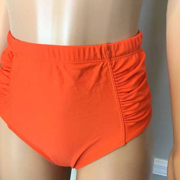 Shein Orange Floral One Shoulder High Waisted 2pc Bikini Set Size Large - Picture 3 of 10